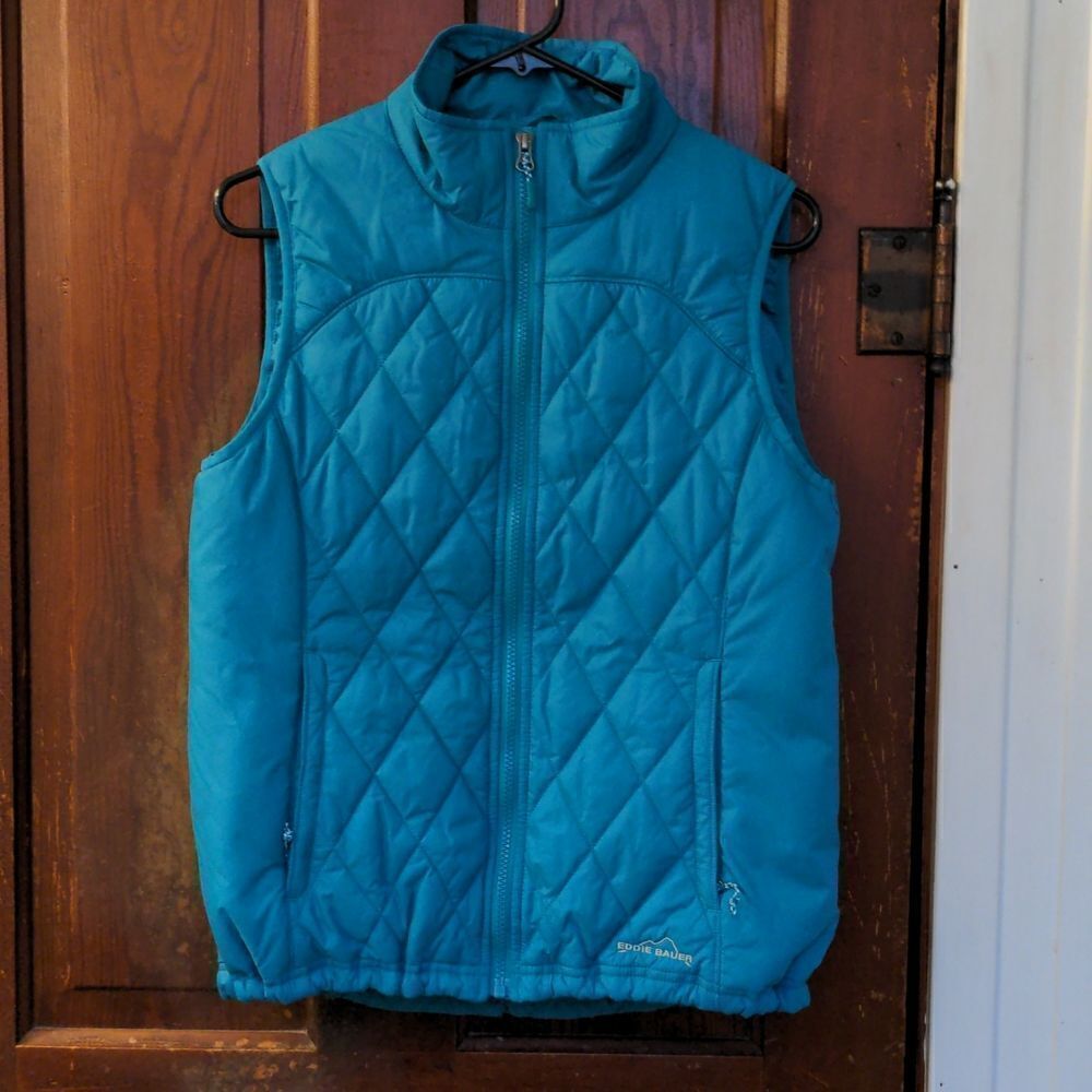 Eddie Bauer Teal Quilted Primaloft Insulated Vest Size M